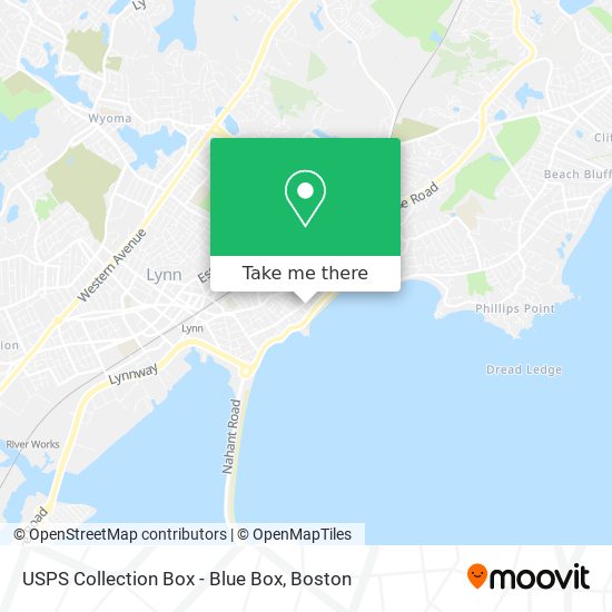 Mapa de USPS Collection Box - Blue Box