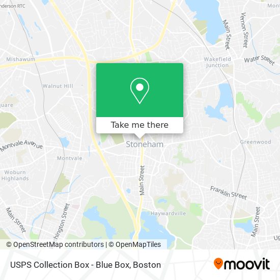 Mapa de USPS Collection Box - Blue Box