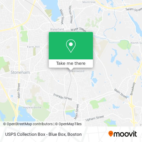 Mapa de USPS Collection Box - Blue Box