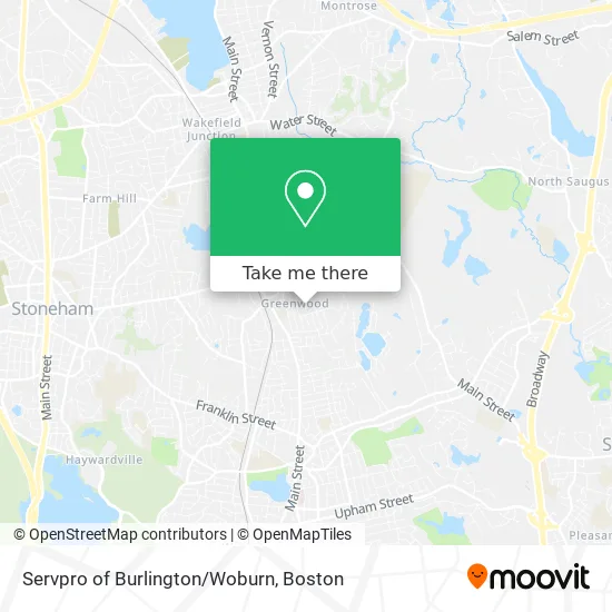 Servpro of Burlington/Woburn map