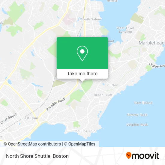 North Shore Shuttle map