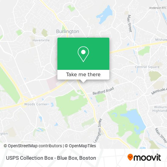 Mapa de USPS Collection Box - Blue Box