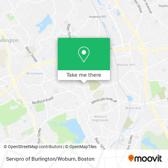 Servpro of Burlington/Woburn map