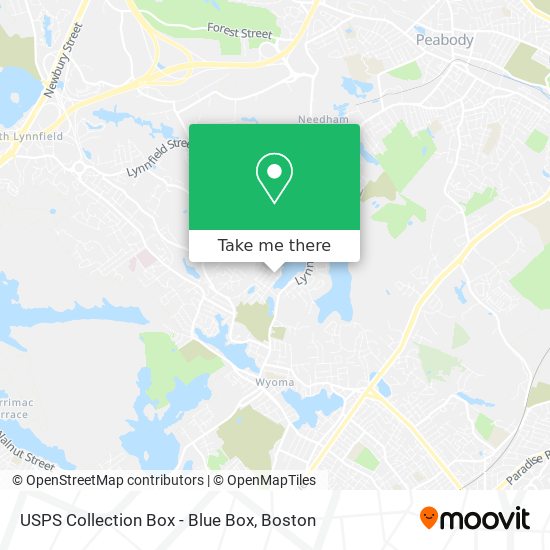 Mapa de USPS Collection Box - Blue Box