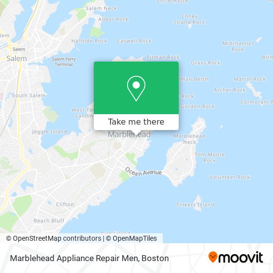 Marblehead Appliance Repair Men map