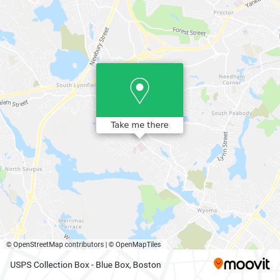 Mapa de USPS Collection Box - Blue Box