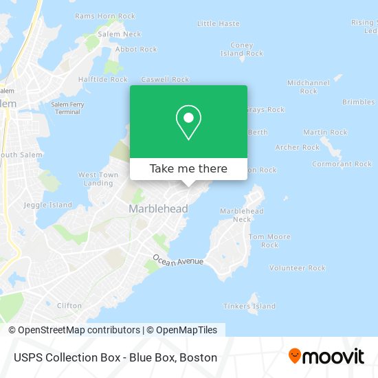 Mapa de USPS Collection Box - Blue Box