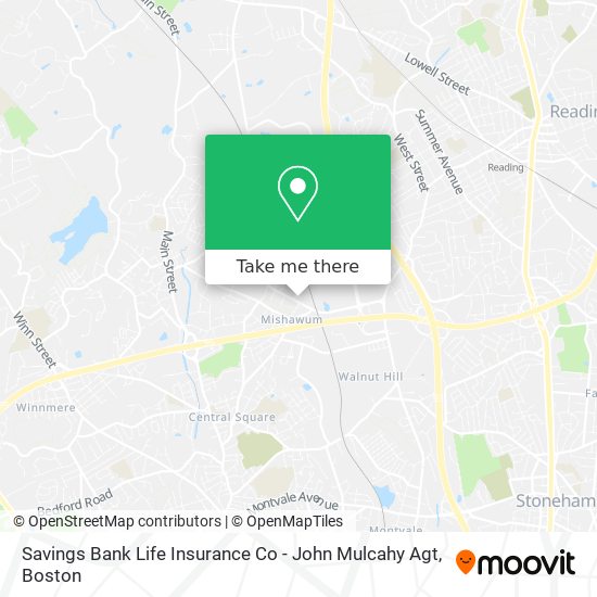 Mapa de Savings Bank Life Insurance Co - John Mulcahy Agt