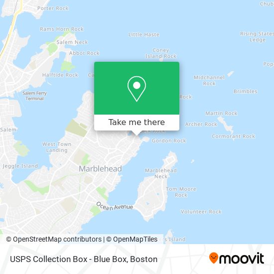 Mapa de USPS Collection Box - Blue Box