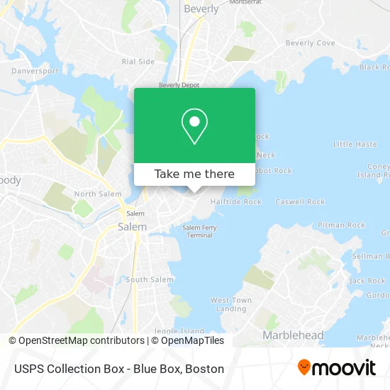Mapa de USPS Collection Box - Blue Box
