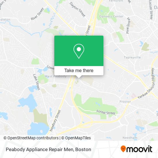 Peabody Appliance Repair Men map