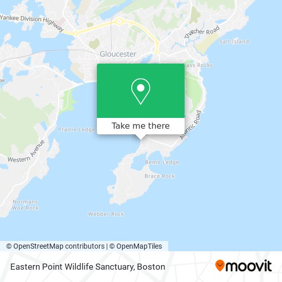 Mapa de Eastern Point Wildlife Sanctuary