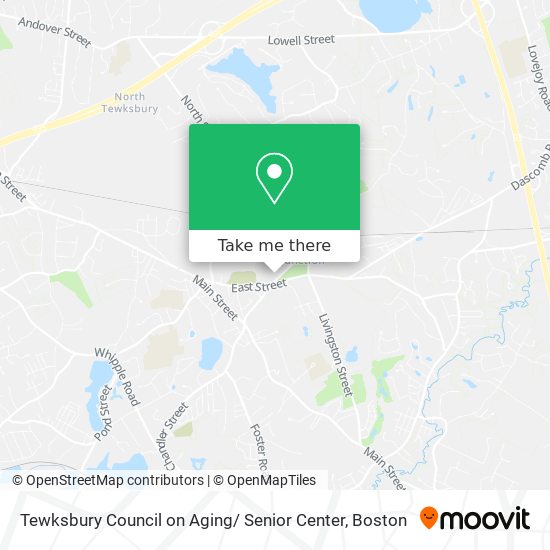 Mapa de Tewksbury Council on Aging/ Senior Center