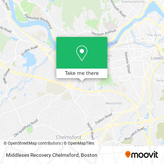 Middlesex Recovery Chelmsford map