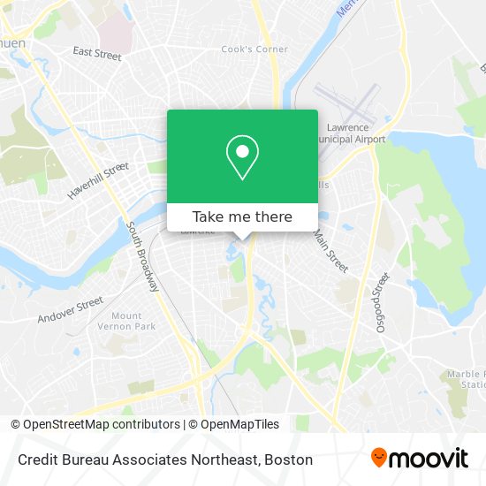 Mapa de Credit Bureau Associates Northeast