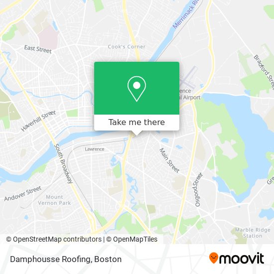 Damphousse Roofing map