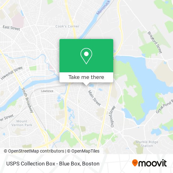 Mapa de USPS Collection Box - Blue Box