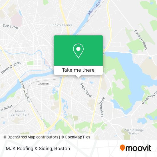 MJK Roofing & Siding map