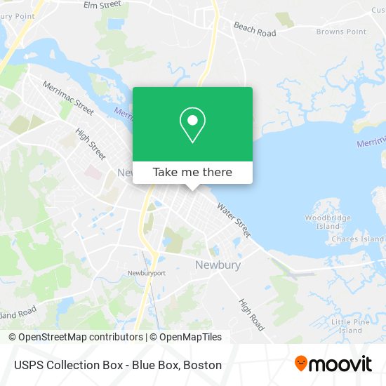 Mapa de USPS Collection Box - Blue Box