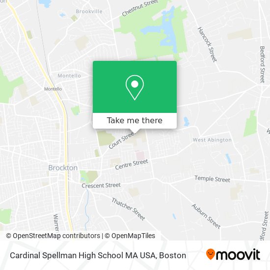 Cardinal Spellman High School MA USA map