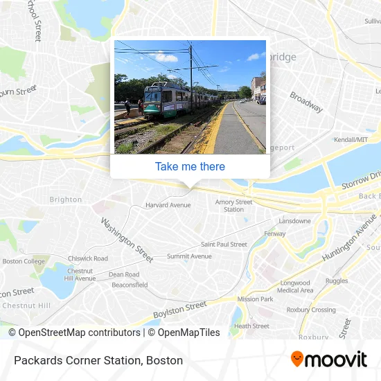 Packards Corner Station map