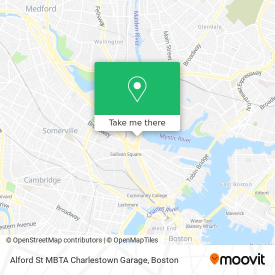 Mapa de Alford St MBTA Charlestown Garage