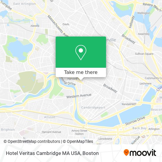 Mapa de Hotel Veritas Cambridge MA USA