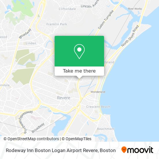 Mapa de Rodeway Inn Boston Logan Airport Revere