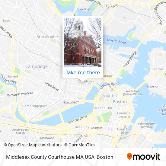 Mapa de Middlesex County Courthouse MA USA