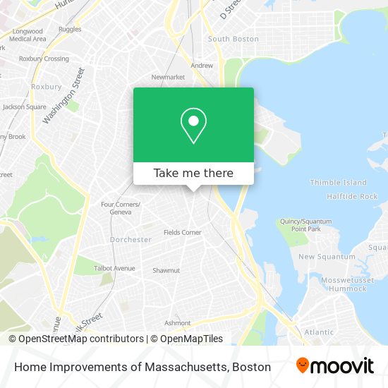 Home Improvements of Massachusetts map