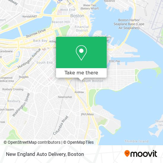 Mapa de New England Auto Delivery