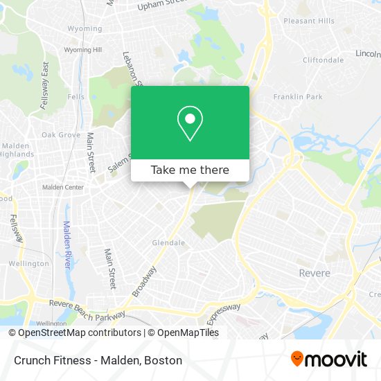 Crunch Fitness - Malden map