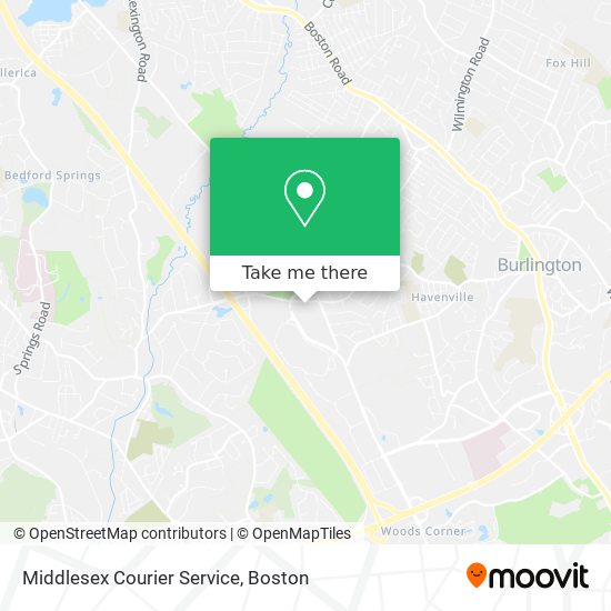 Middlesex Courier Service map