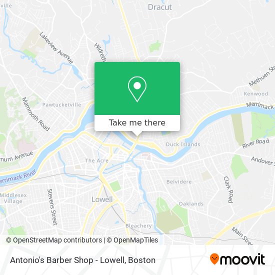 Antonio's Barber Shop - Lowell map