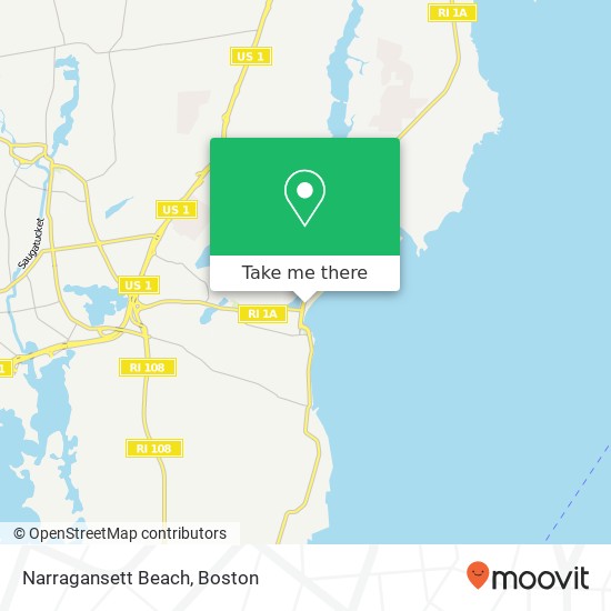 Narragansett Beach map