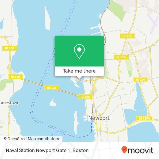 Naval Station Newport Gate 1 map
