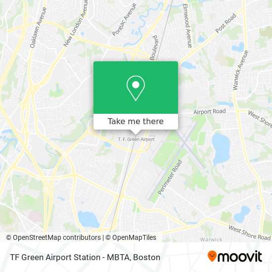 Mapa de TF Green Airport Station - MBTA