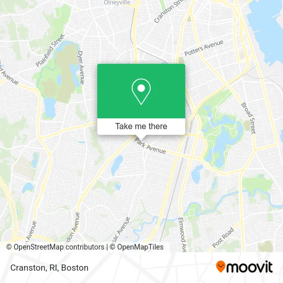 Cranston, RI map