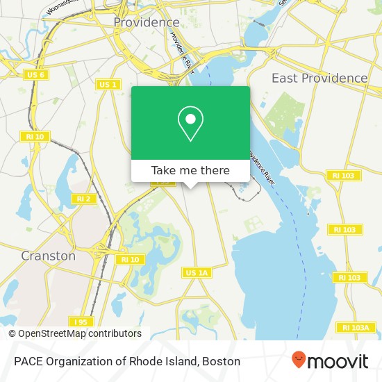 Mapa de PACE Organization of Rhode Island