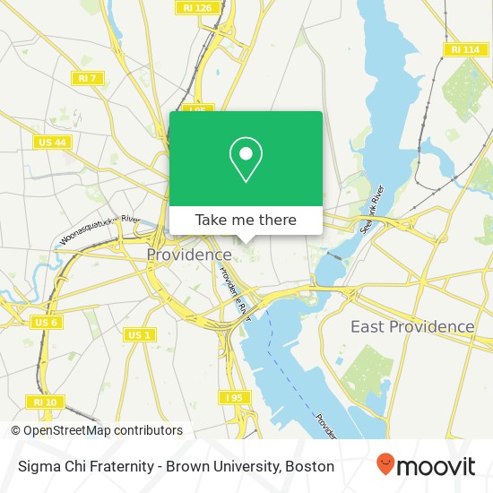 Mapa de Sigma Chi Fraternity - Brown University