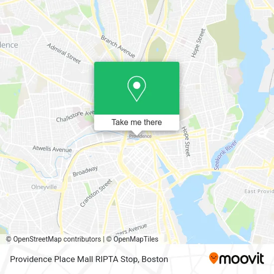 Mapa de Providence Place Mall RIPTA Stop