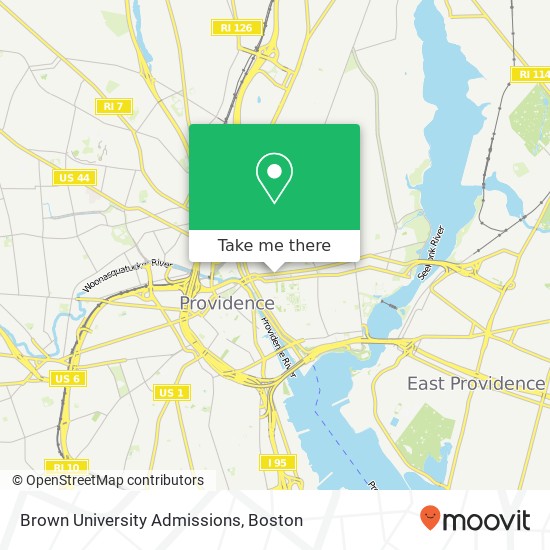 Mapa de Brown University Admissions