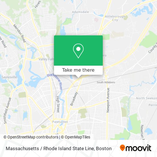 Massachusetts / Rhode Island State Line map