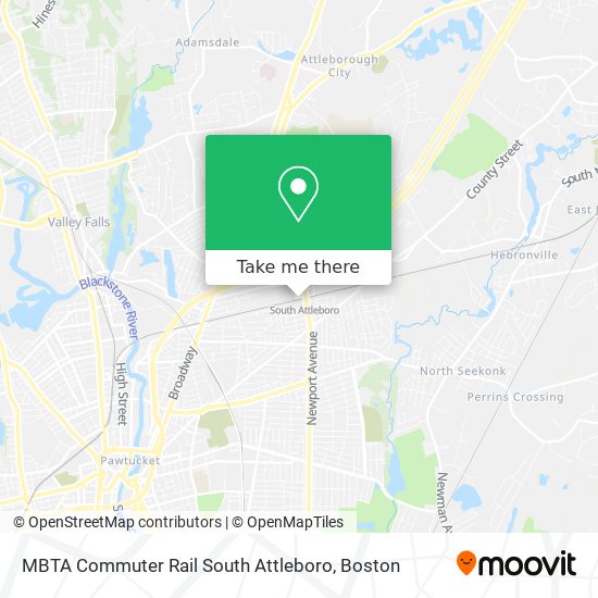 MBTA Commuter Rail South Attleboro map
