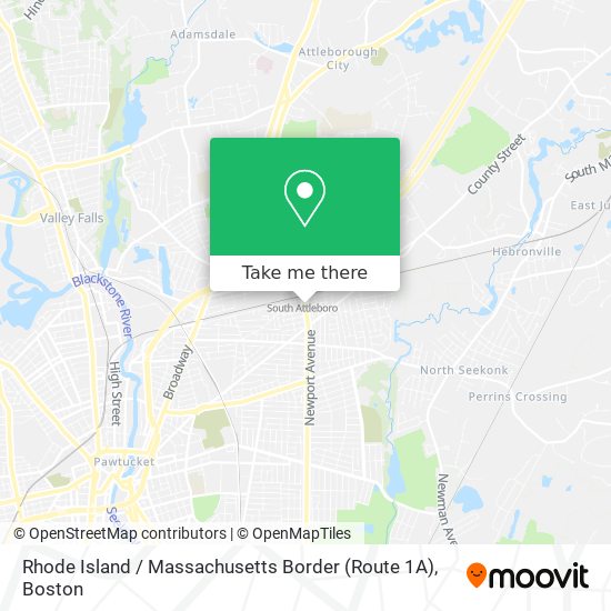 Mapa de Rhode Island / Massachusetts Border (Route 1A)