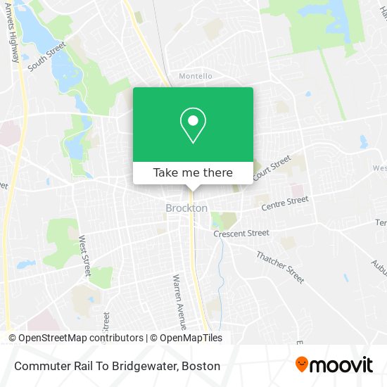 Commuter Rail To Bridgewater map