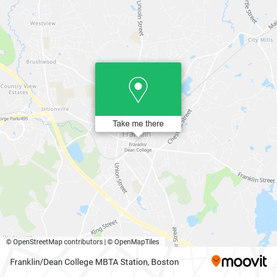 Mapa de Franklin / Dean College MBTA Station