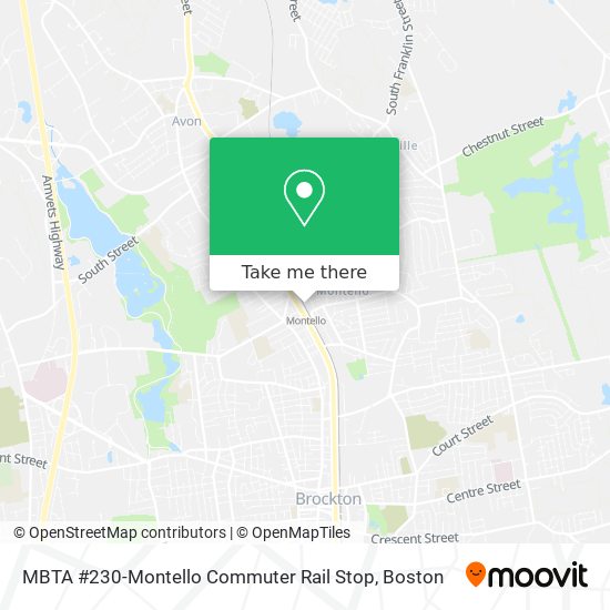 MBTA #230-Montello Commuter Rail Stop map