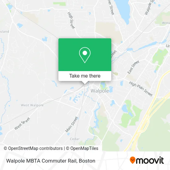Walpole MBTA Commuter Rail map