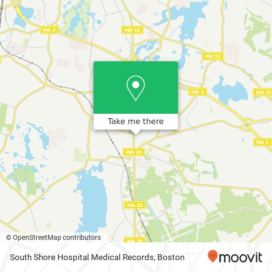 Mapa de South Shore Hospital Medical Records